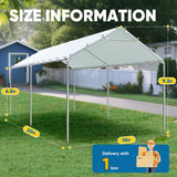 Quictent 10x20 ft Heavy Duty Carport Canopy Galvanized Car Tent with Reinforced Structure, White