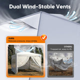 Quictent Pop up Canopy Tent 10'x10' with 4 Detachable Window Sidewalls, White