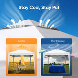 Quictent 10x10FT Pop Up Canopy Tent Without Sidewall | Instant Setup Gazebo for 1 Person, White