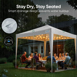 Quictent 10x10FT Pop Up Canopy Tent Without Sidewall | Instant Setup Gazebo for 1 Person, White
