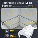 Quictent 12x20 ft Carports with Side Zipper Doors, White