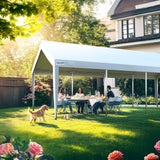 Quictent Heavy Duty 13x25 ft Carports with Side Zipper Doors, White
