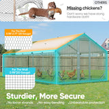 Quictent 18x9x6.6ft Large Metal Chicken Coop Run With Perch & Swing