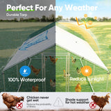 Quictent 18x9x6.6ft Large Metal Chicken Coop Run With Perch & Swing