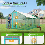 Quictent 18x9x6.6ft Large Metal Chicken Coop Run With Perch & Swing
