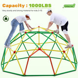 Zupapa 10FT Climbing Dome, Outdoor 10FT Geometric Dome Climber for Kids 3-10 Supporting 1000 lbs, Easy Assembly Playground Jungle Gym, Yellow and Green