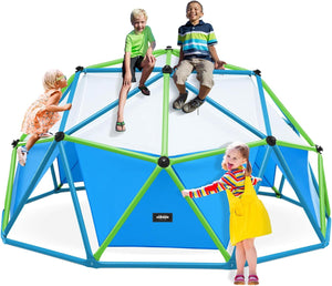 Zupapa Dome Climber with 10FT Climbing Dome Canopy and Basketball Net, New Upgraded Outdoor Geometric Dome Climber with 800LBS Weight Capability, Suitable for 1-6 Kids Climbing Frame with Tent