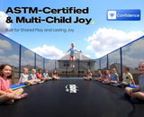 Zupapa 2500LBS Weight Capacity Rectangle Trampoline 13x23FT Outdoor Square Gymnastics Trampolines with 10-Year Quality Assurance for Kids Adults Large Commercial Grade Rectangular Pro Trampoline