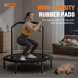 Zupapa 48in Foldable Rebounder, 550LBS Fitness Trampoline with Durable Bungees, Adjustable Handl, Stable & Quiet Exercise Rebounder for Adults, Great Exercise Trampoline for Home/Gym Workout