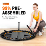 Zupapa 48in Foldable Rebounder, 550LBS Fitness Trampoline with Durable Bungees, Adjustable Handl, Stable & Quiet Exercise Rebounder for Adults, Great Exercise Trampoline for Home/Gym Workout