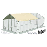 Quictent 18x9x6.6ft Large Metal Chicken Coop Run With Side Hardware Cloth