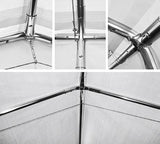 Quictent 10¡¯x20¡¯ Carport Heavy Duty Car Canopy Galvanized Car Boat Shelter with 4 Reinforced Steel Cables White