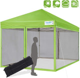 Quictent Screen Upgraded 10'x10' Pop Up Canopy with Mesh Walls-Green