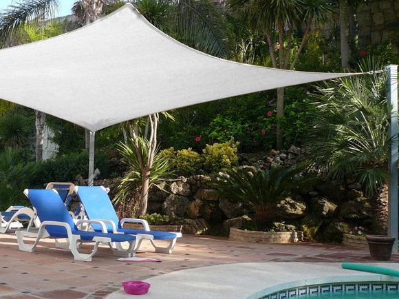 Quictent Woven 11.5' Square Woven Shade Sail-Ivory