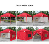 Quictent Upgraded Privacy 10' x 10' Pop Up Canopy-Red
