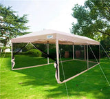 Quictent 10' x 20' Pop Up Canopy With Mesh Netting-Tan