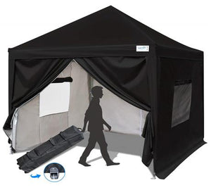 Quictent Upgraded Privacy 8' x 8' Pop Up Canopy-Black
