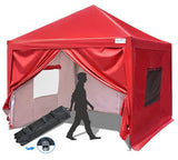 Quictent Upgraded Privacy 8' x 8' Pop Up Canopy-Red