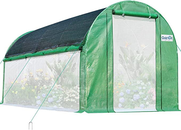 Quictent Upgraded 15x7x7 FT Portable Walk-in Greenhouse Heavy Duty Galvanized Steel Frame Multipurpose Large Garden Plant Hot Green House