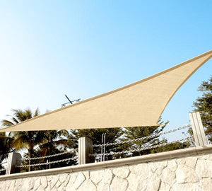 Qucitent Woven 12' Triangle Woven Shade Sail-Sandy