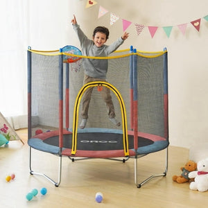 ORCC Trampoline for Toddlers Age 3-10, 55"/60" Kids Trampoline with Safety Pad, Outdoor Indoor Small Trampolines for Kids, Supports up to 220 Pounds, Perfect for Kids’ Exercise