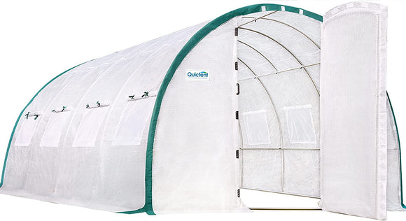 Quictent Upgraded 20x10x6.6 FT Large Walk-in Greenhouse, Heavy Duty Galvanized Hot House for Outdoors w/ Oxford Seam Reinforced PE Cover and Screen Windows, White