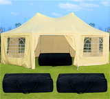 Quictent 22' x 16' Octagonal Party Tent-Beige