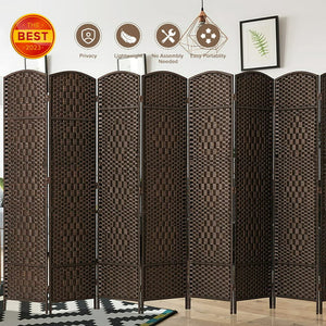 Jostyle Room Divider 6ft. Tall Extra Wide Extra Wide Privacy Screen, Folding Privacy Screens with Diamond Double-Weave Room dividers and Freestanding Room Dividers Privacy Screens (Espresso, 6-Panel)