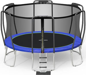 Zupapa No-Gap Design 16 15 14FT Trampoline for Kids with Safety Enclosure Net 425LBS Weight Capacity Outdoor Trampolines for Children Black