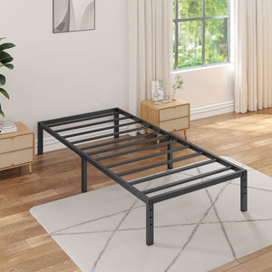 Tatago 18 Inch (H) Heavy Duty TWIN Metal Bed Frame, 3500 lbs Capacity Metal Platform Bed frames TWIN Size, Sturdy Steel Mattress Foundation with Storage, Non-Slip, No Noise No Box Spring Needed