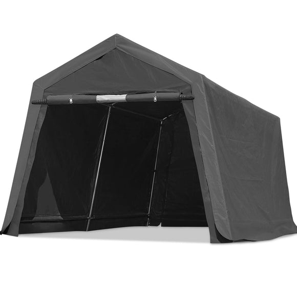 ADVANCE OUTDOOR 10x10 ft Carport Outdoor Storage Shelter Shed with 2 Detachable Roll-up Doors & 2 Vents, Anti-Snow Portable Carport Garage Kit Canopy Tent