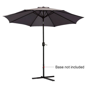 Quictent 9FT Patio Umbrella Tilt Aluminum Outdoor Market Umbrella With Crank and Wind Vent 100% Polyester Brown