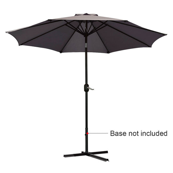 Quictent 9FT Patio Umbrella Tilt Aluminum Outdoor Market Umbrella With Crank and Wind Vent 100% Polyester Brown