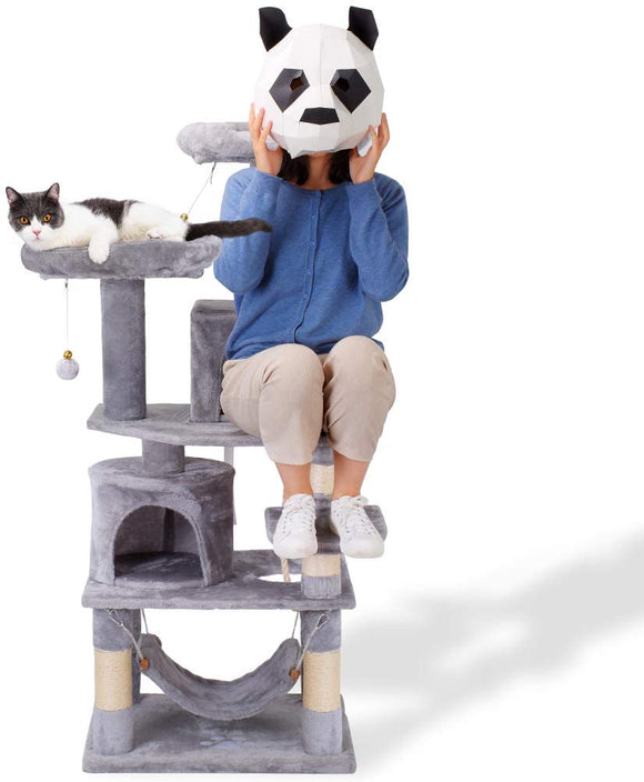 2020 NEW Heavy Duty Cat Tree Big Condo Furniture Kitten Activity Tower Pet Free Paws Kitty Play House Include Scratching Posts and Perches Hammock