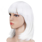 AnotherME 11.5" Short BobWavy Synthetic Hair Wig-Silver White
