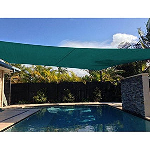 Quictent 13' X 10' Outdoor Rectangle Square Sun Shade Sail Canopy Patio Garden Top Cover- Green, with Free Carry Bag