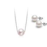Pearl Set S925 Sterling Silver Chain Necklace & Earrings Option