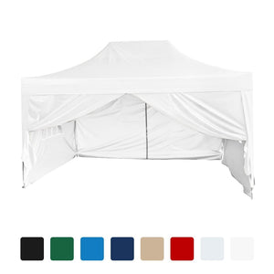 Quictent Silvox 100% Waterproof 10'x15' EZ Pop Up Canopy Tent Party Tent Pyramid-roofed White