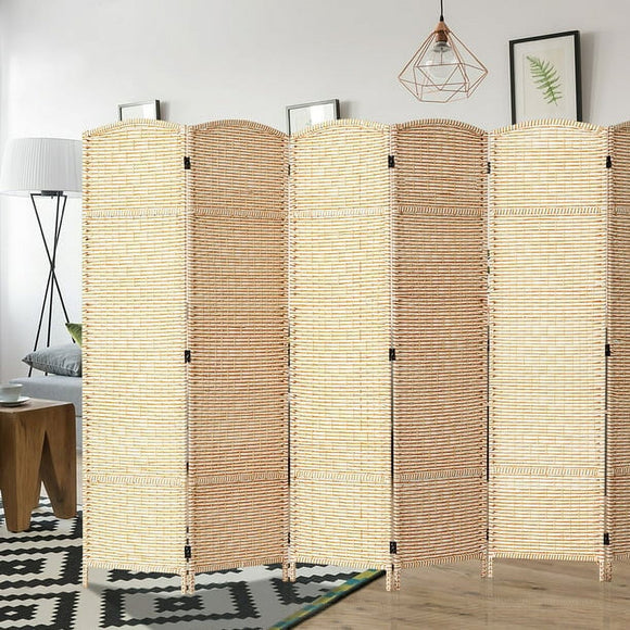 Jostyle Room Divider 6ft. Tall Extra Wide Extra Wide Privacy Screen, Folding Privacy Screens with Diamond Double-Weave Room dividers and Freestanding Room Dividers Privacy Screens(Stripe, 6-Panel)
