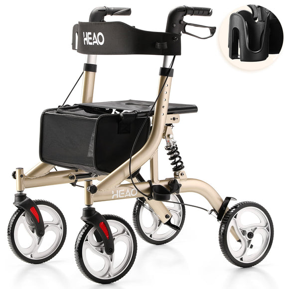 HEAO Rollator Walker with Seat for Seniors,4 x 10