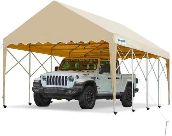 Quictent 13'X20' Heavy Duty Folding Carport Movable Car Canopy