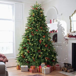 LIFEFAIR 10FT Prelit Christmas Tree - 1000 Clear Lights, Realistic 3200 Thicken Tips