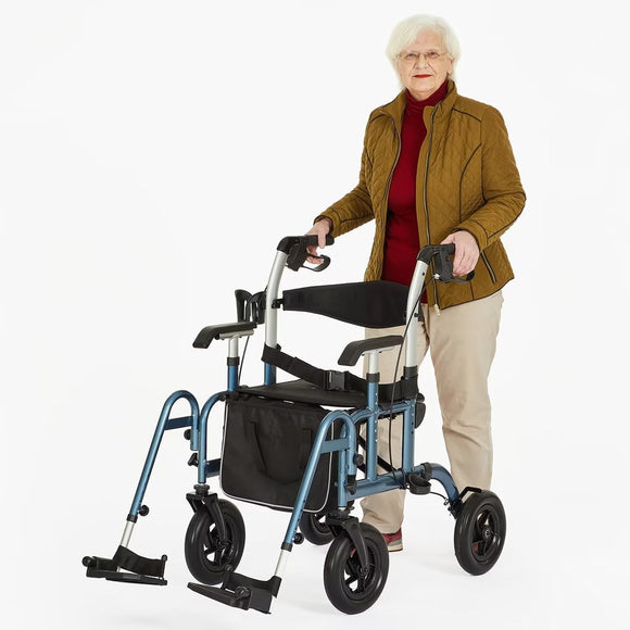 Rollator Transport Chair Combo with 10