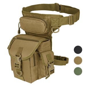 Military Tactical Drop Leg Bag Tool Fanny Thigh Pack Leg Rig Utility Pouch Paintball Airsoft Motorcycle Riding Thermite Versipack, Tan