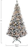 HOMAKER 7ft Pre-Lit Flocked Christmas Snow Tree with 350 Lights