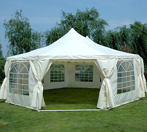 Quictent 29'x21' Decagonal Party Wedding Tent Gazebo Canopy Heavy Duty Water Resistant Beige