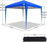 Quictent Upgraded 10' x 10' Pop Up Canopy (No Sides)-Royal Blue