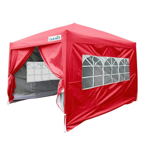 Quictent Silvox 8'x8' EZ Pop Up Canopy Tent 100% Waterproof Red