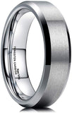 King Will 6MM Wedding Band for Men Tungsten Carbide Ring Engagement Ring Comfort Fit Beveled Edges