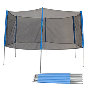 Zupapa 15FT Trampoline Replacement Safety Net Enclosure and Poles Set